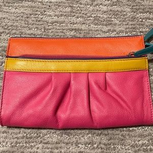 Genuine Leather Multi-Color Clutch